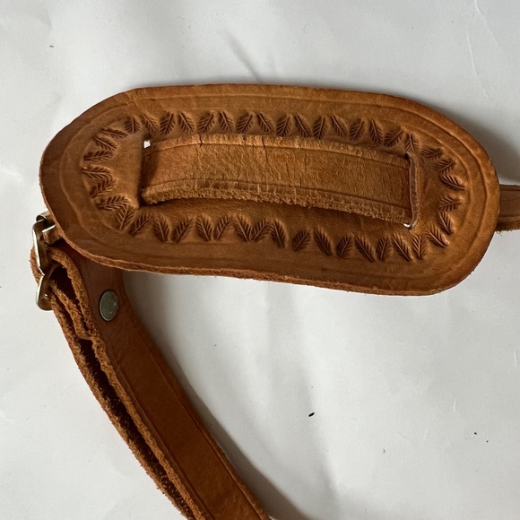 Boho Guatemala Bucket Bag DRAWSTRING Shoulder Tote Leather Woven Pink Red Hippie - Picture 9 of 12